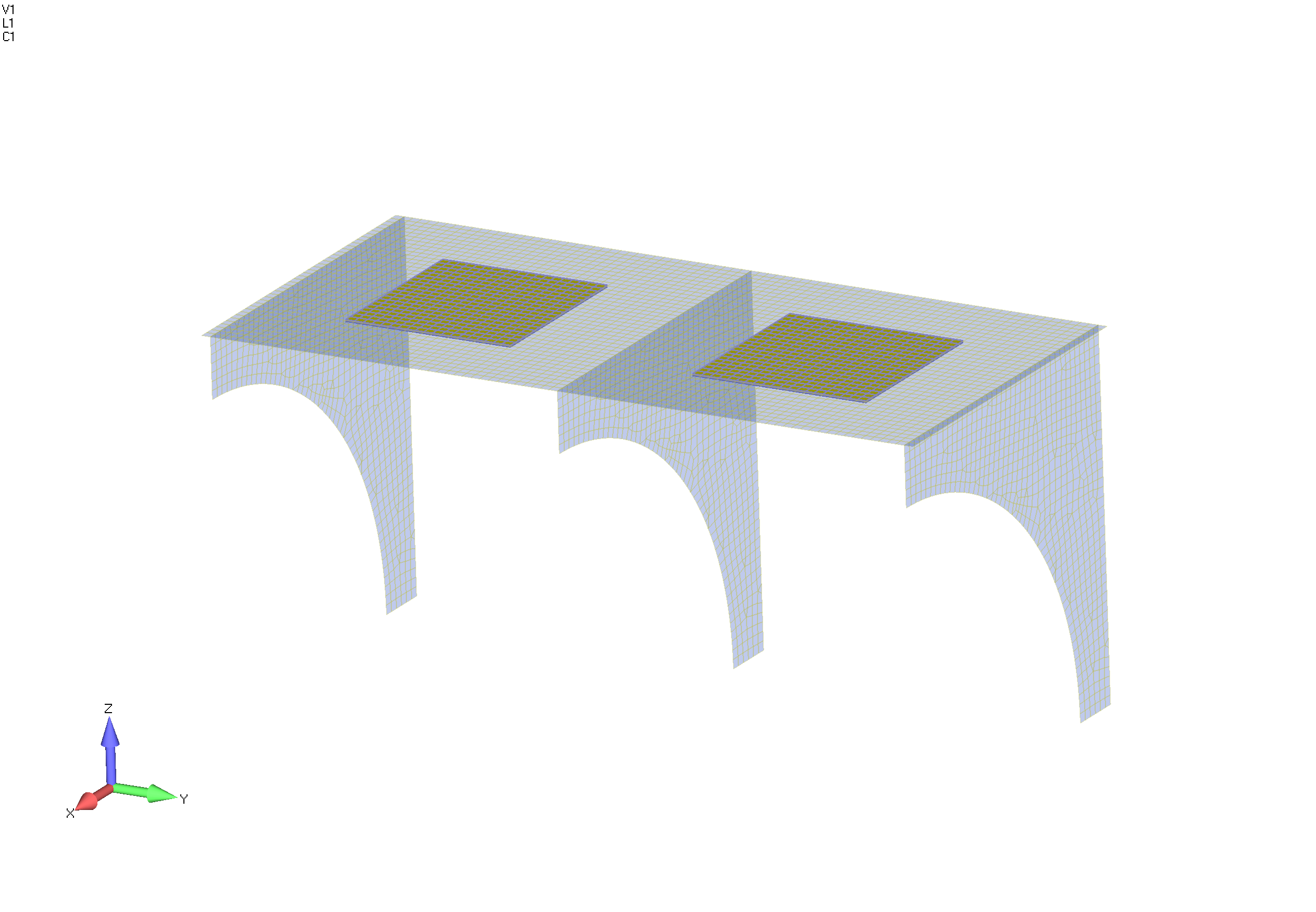 FEA Shelf with load area highlighted